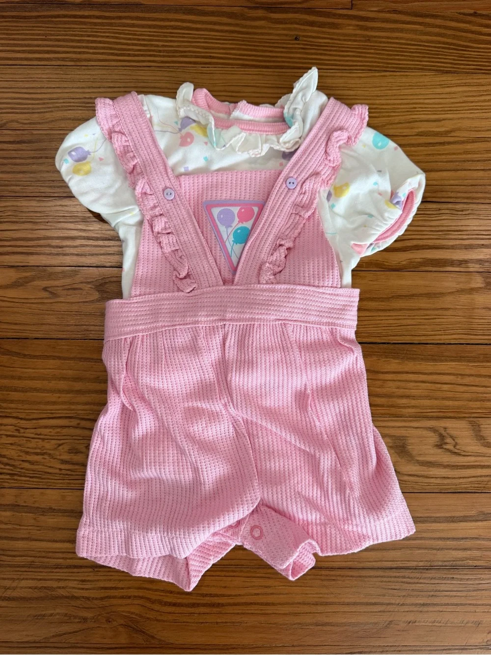 Vintage 1980’s - 90’s Carters Baby Balloon Overalls + Shirt Made in USA